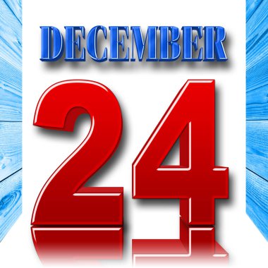 İllüstrasyon - kırmızı kalın 24 mavi kalın Aralık, 3d resim, beyaz arka plan stok.