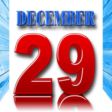 İllüstrasyon - kırmızı kalın 29 mavi kalın Aralık, 3d resim, beyaz arka plan stok.