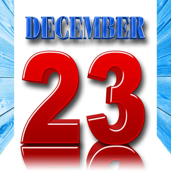 İllüstrasyon - kırmızı kalın 23 mavi kalın Aralık, 3d resim, beyaz arka plan stok. — Stok fotoğraf