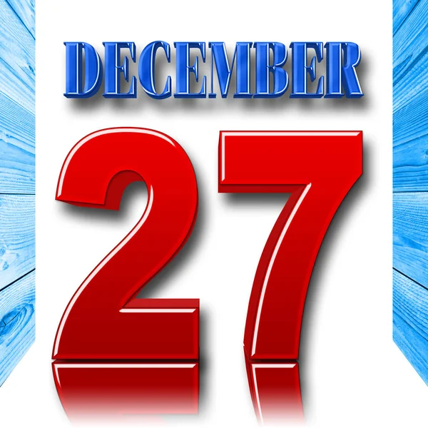 İllüstrasyon - kırmızı kalın 27 mavi kalın Aralık, 3d resim, beyaz arka plan stok. — Stok fotoğraf