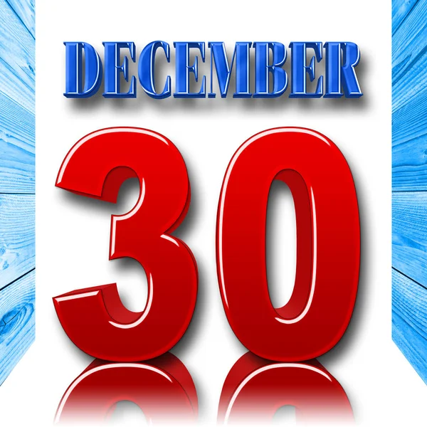 Aktienillustration - rot fett 30 blau fett Dezember, 3D-Illustration, weißer Hintergrund. — Stockfoto