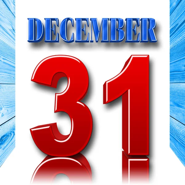 Illustration de stock - Rouge audacieux 31 Bleu audacieux Décembre, Illustration 3D, fond blanc . — Photo