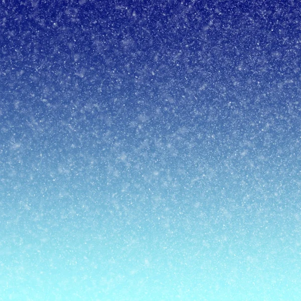 Stock Illustration - Falling Snow Over Night Blue Winter Sky Background, 3D. — Stock Photo, Image