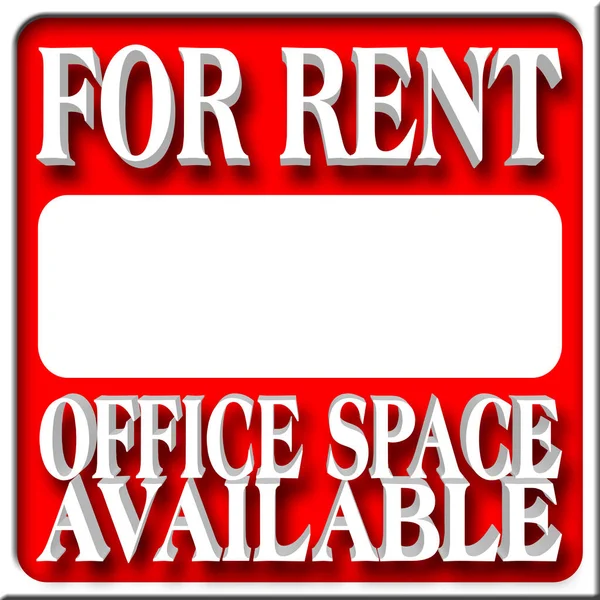 Stock Illustration - For Rent, White Copy Space, 3D Illustration, Isolated Against the Red Background. — Stock Photo, Image