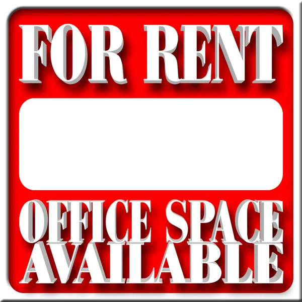 Stock Illustration - For Rent, White Copy Space, 3D Illustration, Isolated Against the Red Background. — Stock Photo, Image
