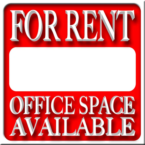 Stock Illustration - For Rent, White Copy Space, 3D Illustration, Isolated Against the Red Background. — Stock Photo, Image