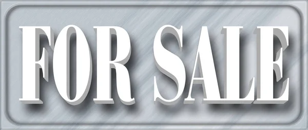 Aktienillustration - weißer fetter Text zum Verkauf, 3D-Illustration, Stahlhintergrund. — Stockfoto