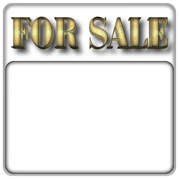 Aktienillustration - weißer fetter Text zum Verkauf, 3D-Illustration, schwarz-weißer Hintergrund. — Stockfoto