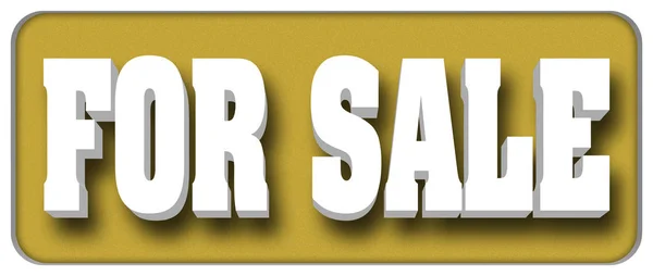 Aktienillustration - weißer fetter Text zum Verkauf, 3D-Illustration, goldener Hintergrund. — Stockfoto