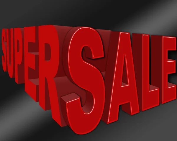 Фондовые индексы - Super Sale Banner - Sign, Red Sale, 3D, Isolated on the Black Foundation . — стоковое фото