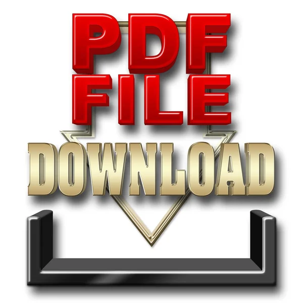 Beyaz arka plan üzerinde hisse senedi illüstrasyon izole - Pdf dosya Download işareti, 3d çizim,.