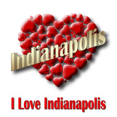 Beyaz arka plan üzerinde hisse senedi illüstrasyon izole - aşk Indianapolis, 3d resim,.