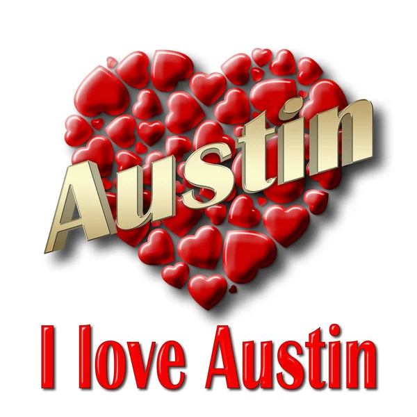 Beyaz arka plan üzerinde hisse senedi illüstrasyon izole - Love Austin, 3d resim,.