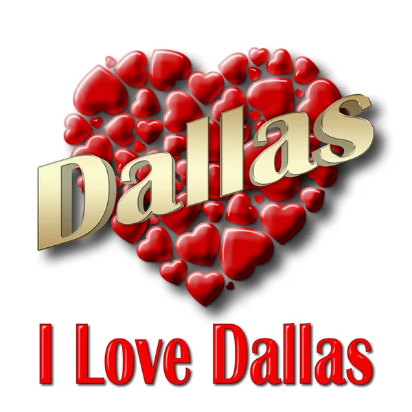 Beyaz arka plan üzerinde hisse senedi illüstrasyon izole - aşk Dallas, 3d resim,.