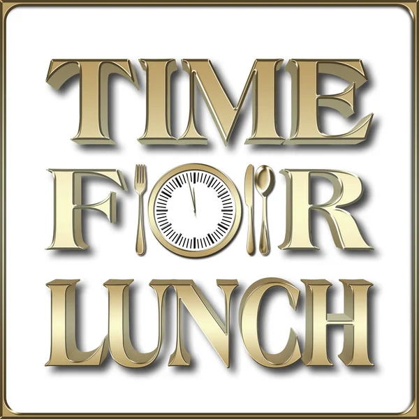 Stock Illustration - Time For Lunch 3D Illustration, Isolated against the White Background.