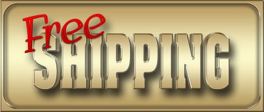 Altın arka plan karşı izole illüstrasyon - ücretsiz kargo, 3d resim, stok.