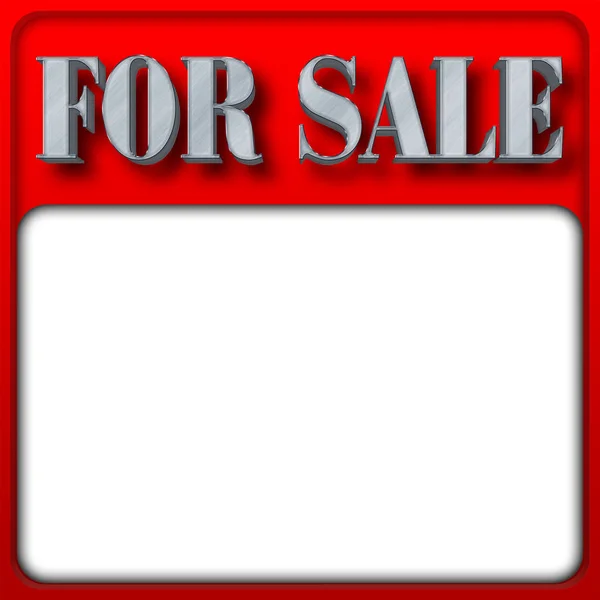 Ilustración de stock - texto en negrita para la venta, espacio de copia blanca, Ilustración 3D, fondo rojo . — Foto de Stock
