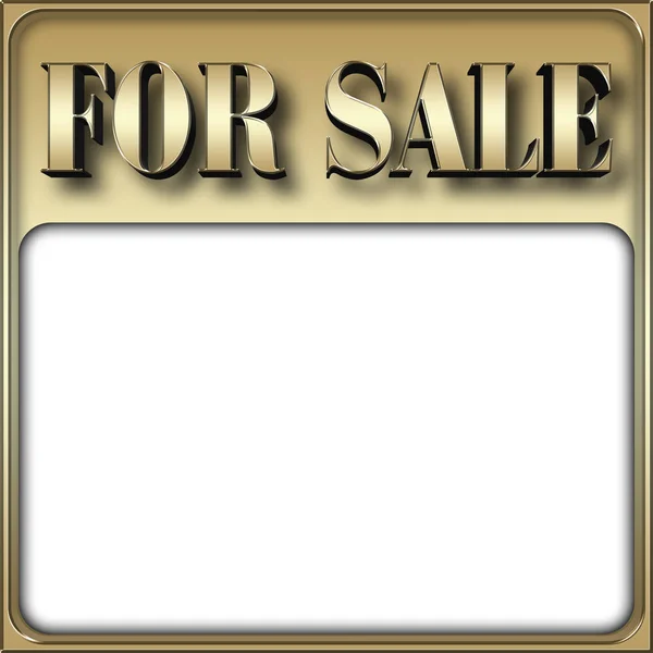 Aktienillustration - fetter Text zum Verkauf, weißer Kopierraum, 3D-Illustration, goldener Hintergrund. — Stockfoto