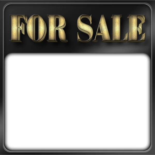 Ilustración de stock - texto en negrita para la venta, espacio de copia blanca, Ilustración 3D, fondo negro . —  Fotos de Stock