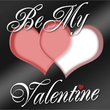 Hisse senedi illüstrasyon - beyaz olmak My Valentine, kırmızı, beyaz ve siyah renk tonlarını, 3d çizim.