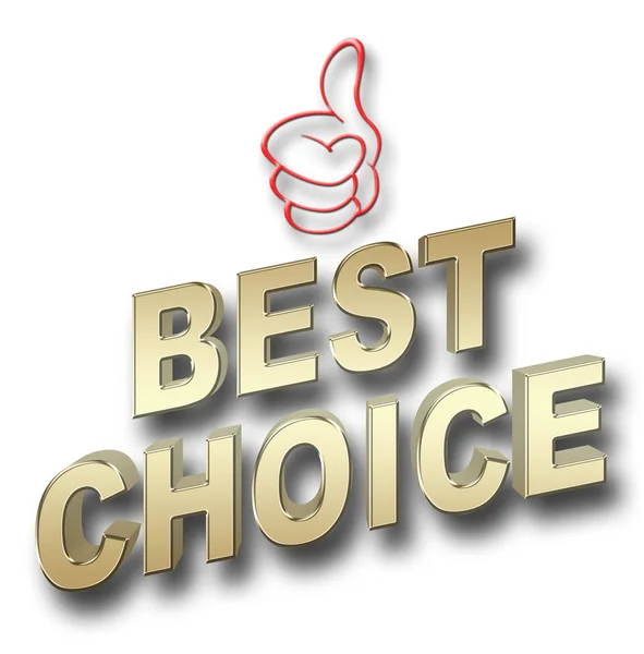 Ilustração de estoque - Melhor escolha de ouro, Red Glitter Thumb Up, Ilustração 3D . — Fotografia de Stock