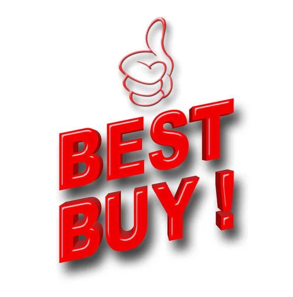 Ilustração de estoque - Melhor compra vermelha, Red Glitter Thumb Up, Ilustração 3D . — Fotografia de Stock