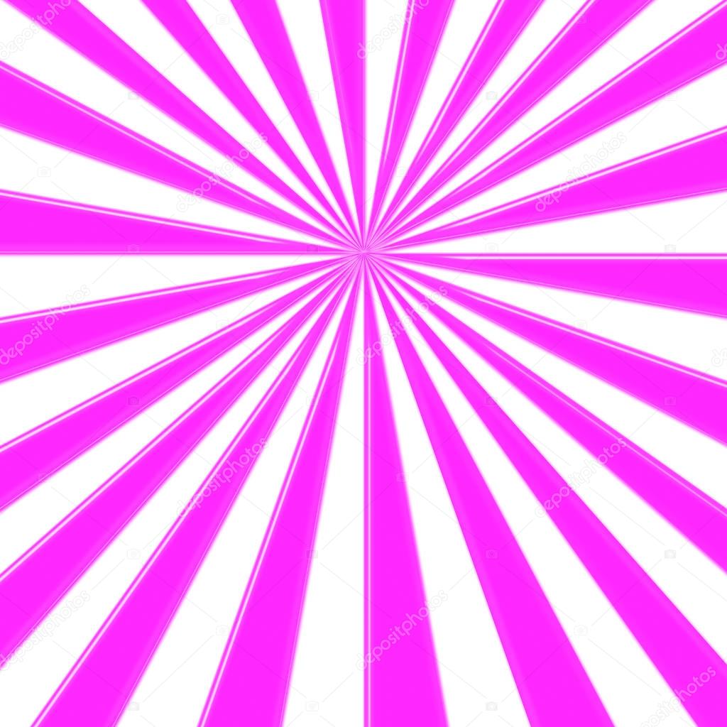 Stock Illustration - Purple Colored Sunbeams Centered, Blank Copy Space, 3D Illustration.