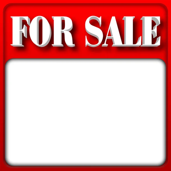 Ilustración de stock - texto en negrita para la venta, espacio de copia blanca, Ilustración 3D, fondo rojo . — Foto de Stock
