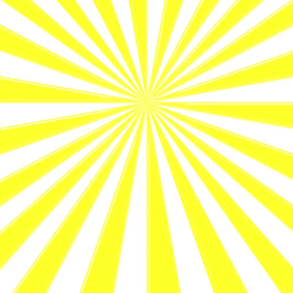 Lagerillustration - gelb gefärbte Sonnenstrahlen zentriert, leerer Kopierraum, 3D-Illustration. — Stockfoto