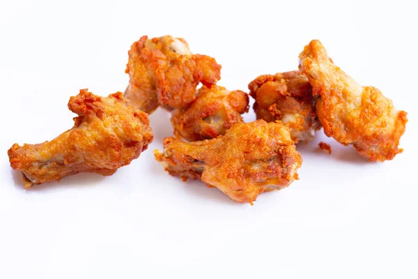 Fried Chicken White Background Copy Space — Stock Photo, Image