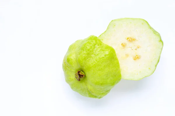 Guava Fehér Háttérrel Fénymásolási Hely — Stock Fotó