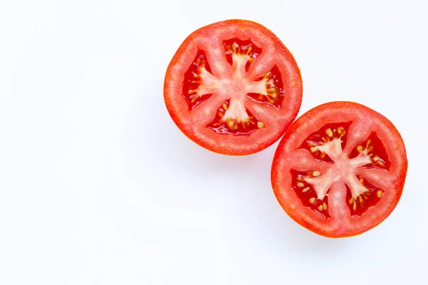 Frische Tomaten Auf Weißem Hintergrund Kopierraum — Stockfoto