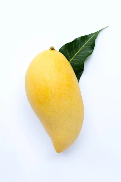 Vista Superior Manga Amarela Fruta Tropical Suculenta Doce — Fotografia de Stock