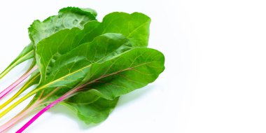 Beyaz arka planda taze İsviçre pazarı