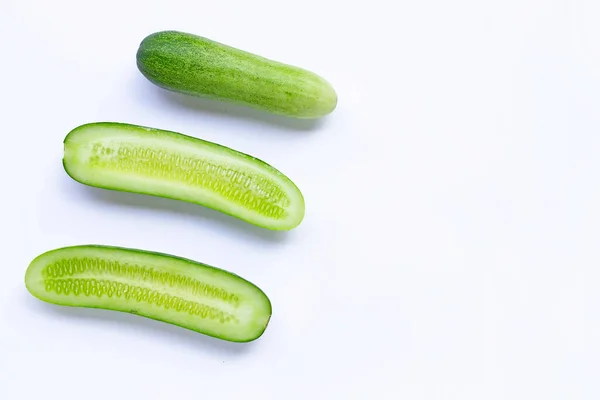 Cucumbers Isolated White Background Copy Space — Stock Photo, Image