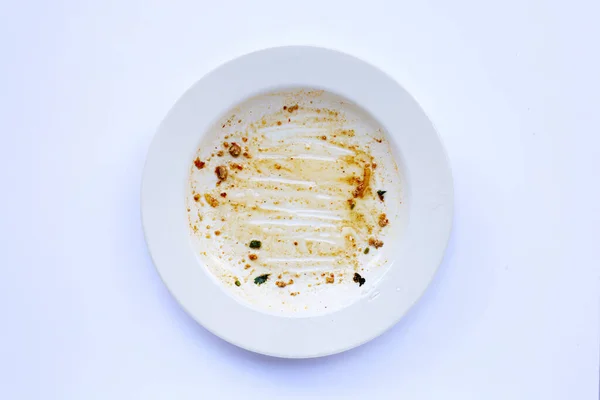 Dirty Dish White Background Top View — Stock Photo, Image