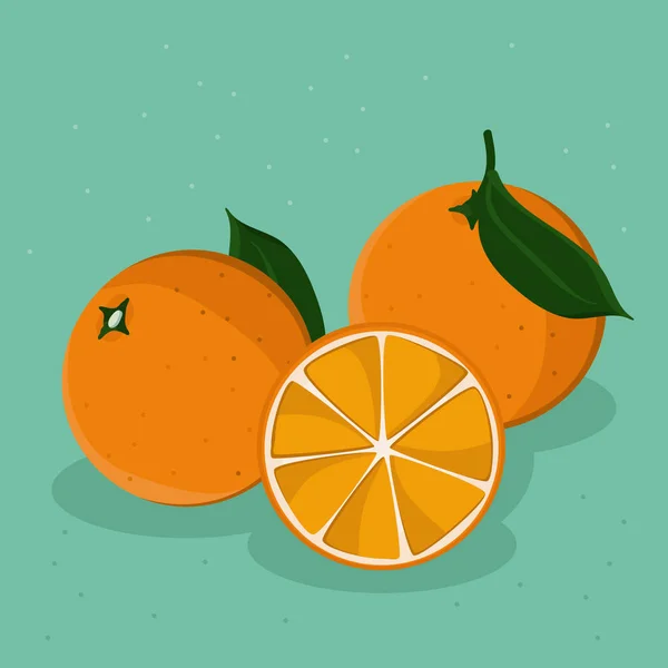Иллюстрация трёх апельсинов — стоковый вектор