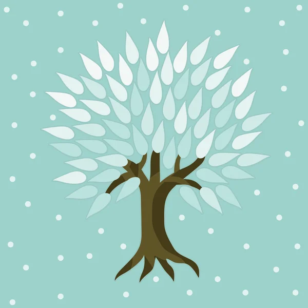 Baum Winter Vektorillustration — Stockvektor