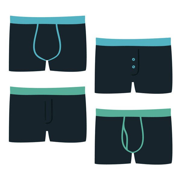 Men`s black underwear -  vector illustration