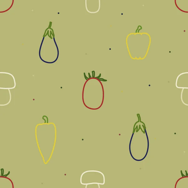 Décrivez Les Légumes Les Champignons Fond Vectoriel — Image vectorielle