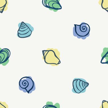 Çeşitli deniz kabuklarını - vektör arka plan