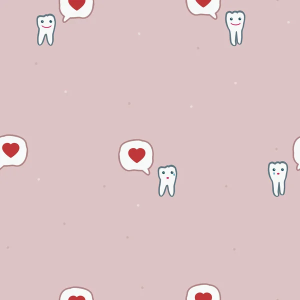 Tooth Characters Vector Background — Stock Vector