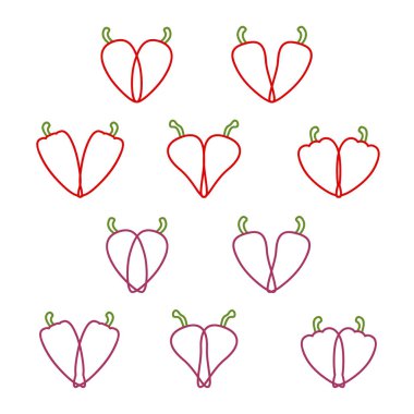 Biber - vektör çizim yapılan Kalpler