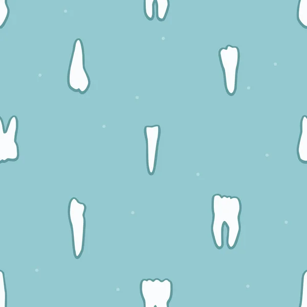 Denti Umani Sfondo Azzurro Vettoriale — Vettoriale Stock