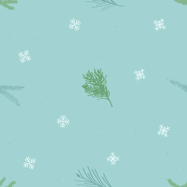 Снежинки Ветви Деревьев Векторный Фон — стоковый вектор