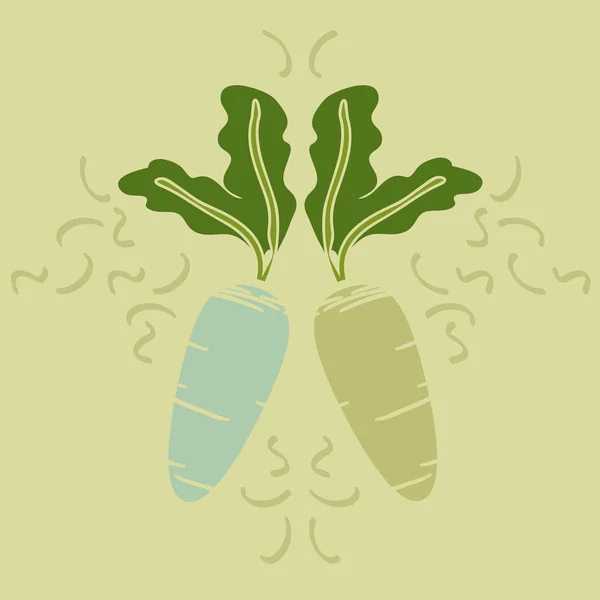 浅蓝色和绿色甜菜 矢量插画 — 图库矢量图片