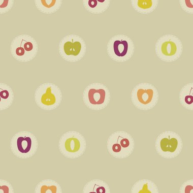 Yamalar ile çeşitli meyve - vektör arka plan