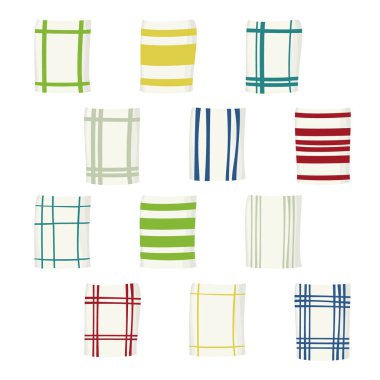 Dishcloths - vektör çizim seti