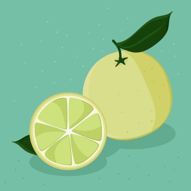 Deniz mavisi arka plan - vektör çizim üzerinde greyfurt