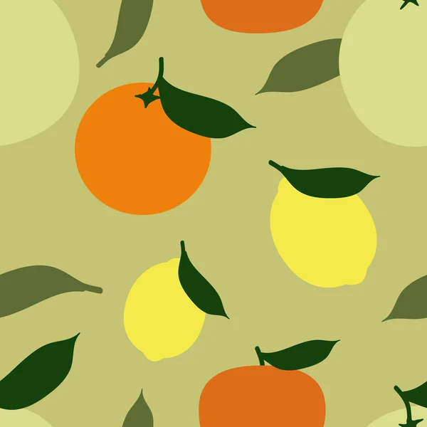 各种柑橘类水果无缝背景 — 图库矢量图片